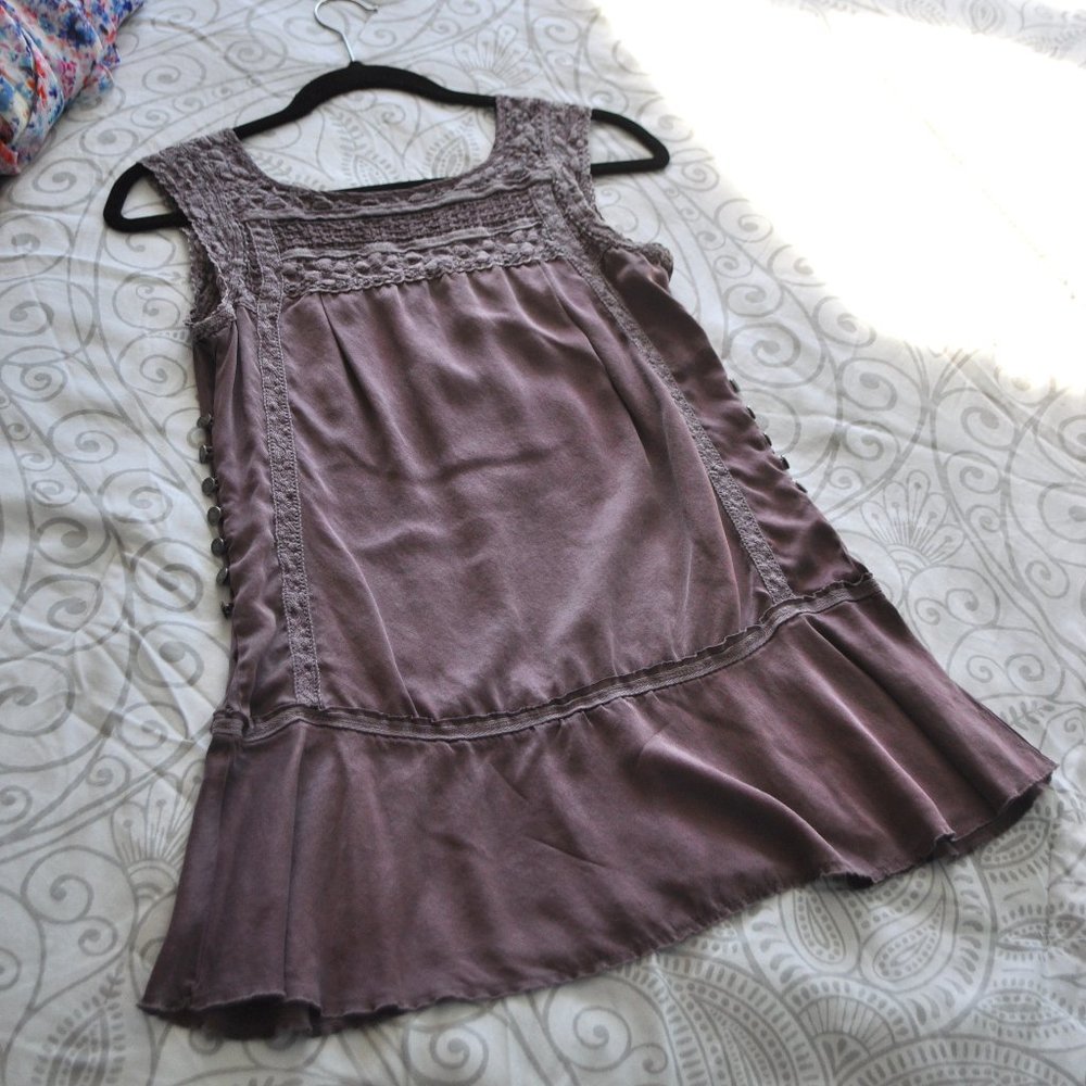 100% Silk Free People Bohemian Tunic Size 2